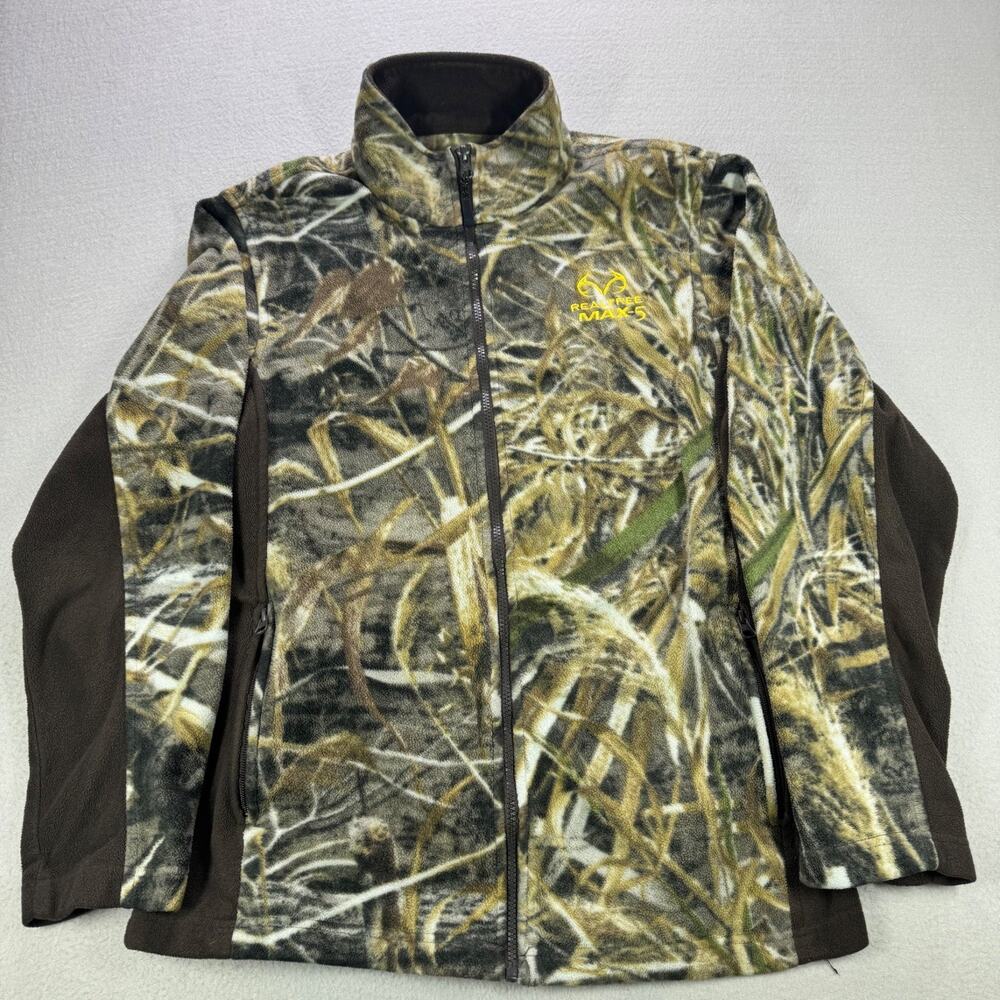 Realtree Max-5 Camouflage Jacket Mens M Long Sleeve Fleece Full Zip Outdoor